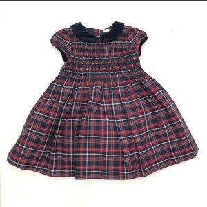 Girls Christmas Holiday Plaid Dress Janie & Jack 12-18 mos. NEW